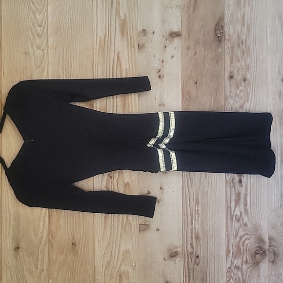 Cache Black Long Sleeve Stretchy Sheath Dress with Beaded Details XSmall - Picture 6 of 8